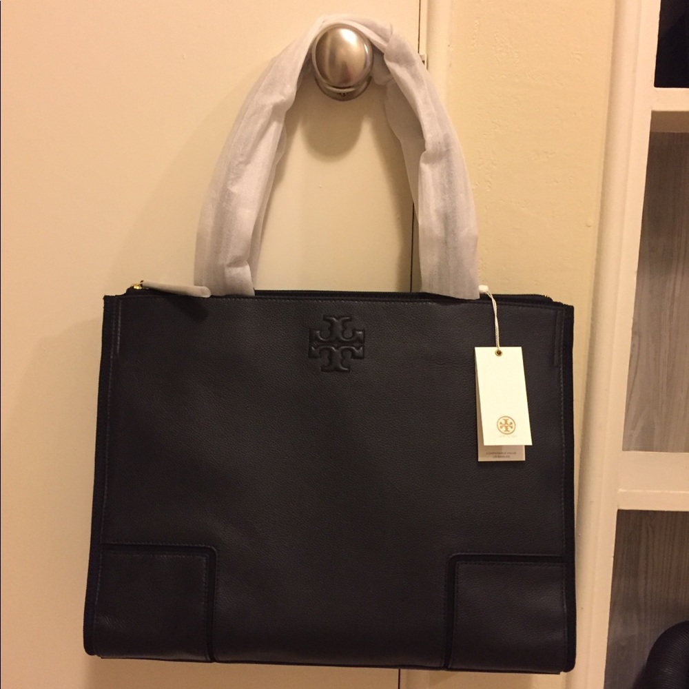 Tory Burch Ella Canvas Leather Tote
